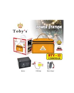 Toby's BTY-12 Power Station - 12,000mAh with COB Lamp & Home Charger