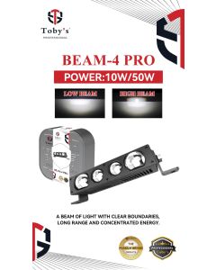 Toby's Beam-4 Pro 4-Lens LED Driving Light - 10W Low Beam / 50W High Beam