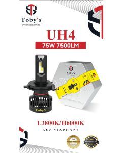 Toby's UH4 Dual-Color LED Headlight Bulb Kit - 75W, 7500LM, 3800K/6000K