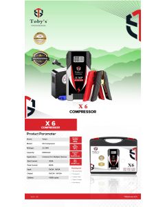 Toby's X6 Jump Starter with Air Compressor - 6000mAh