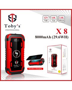 Toby's X8 Jump Starter with Wireless Charging - 8000mAh